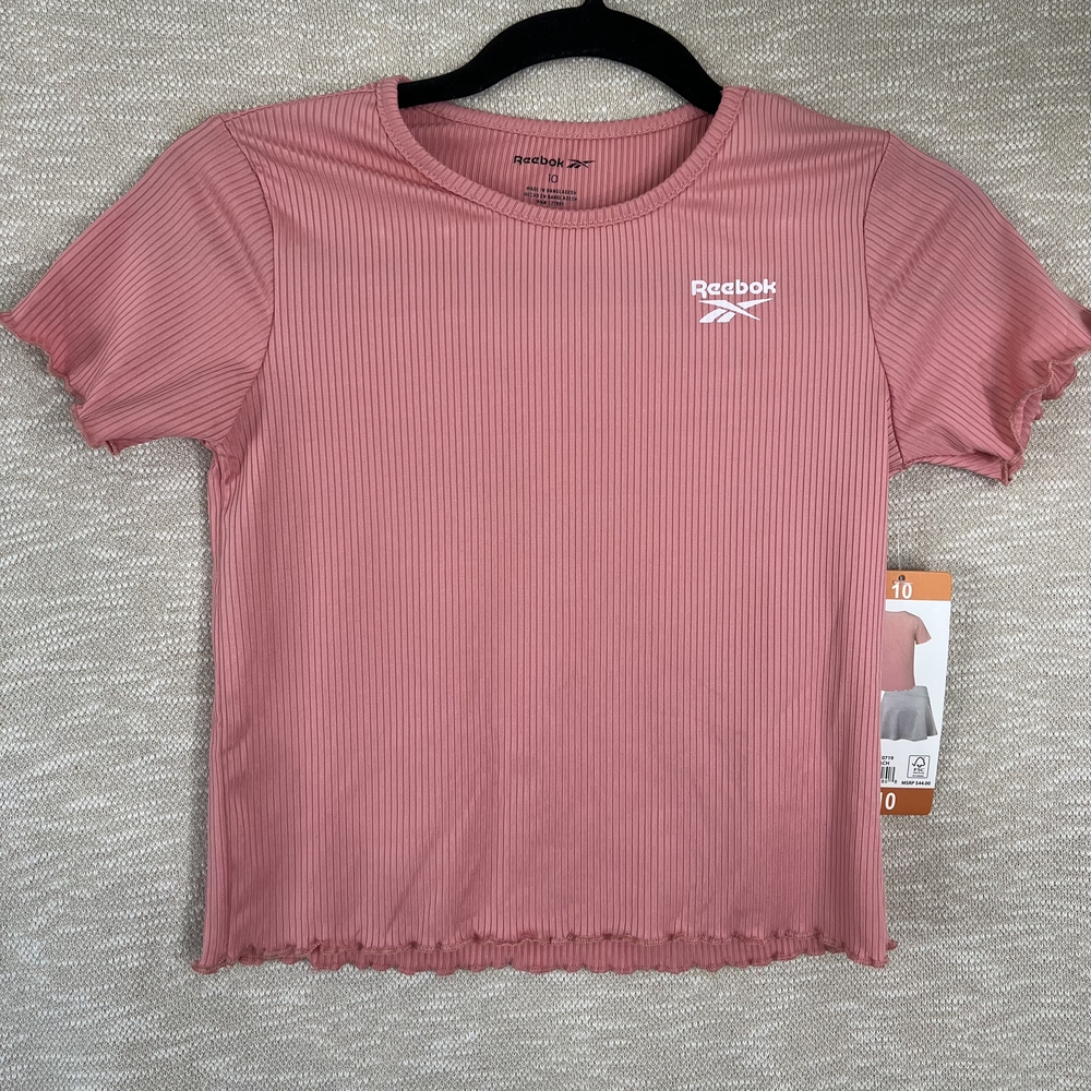 Reebok Pink Fitted Ribbed Tee